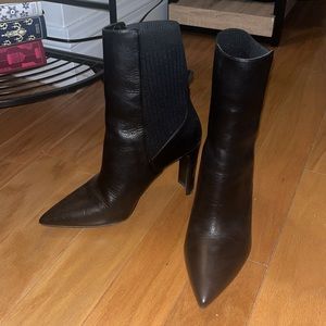 ALDO leather heel booties with stretch heel height 3.5
